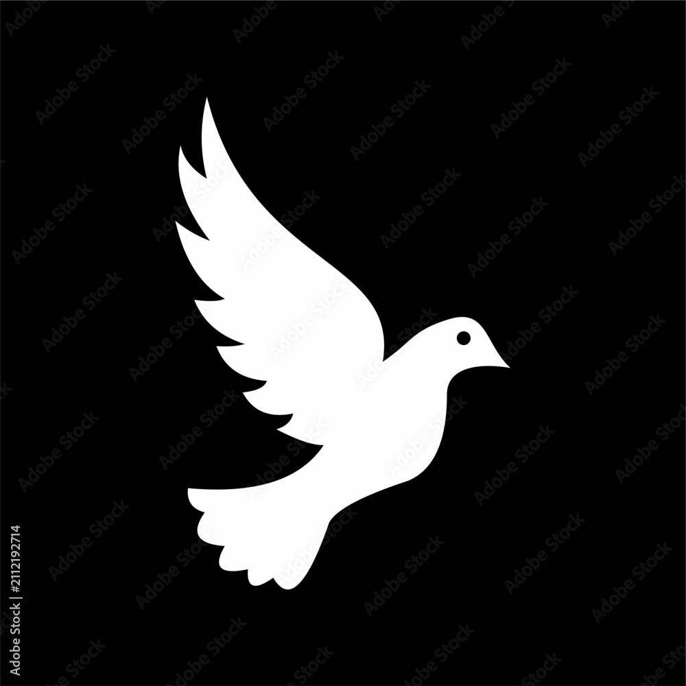 Fototapeta premium Dove of peace. Flying and standing Birds