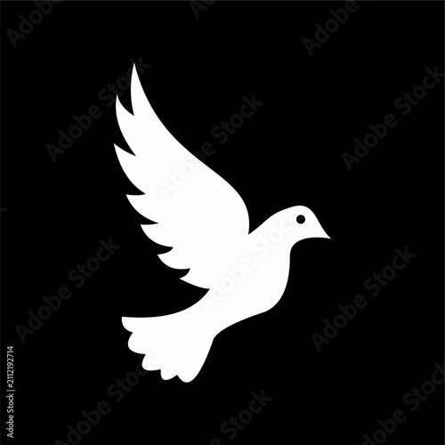 Dove of peace. Flying and standing Birds