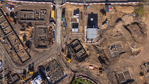 Foto Aerial view of regeneration work in Sunderland