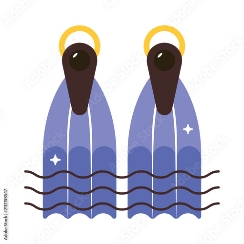 Swim Fins Vector Flat icon. EPS File 