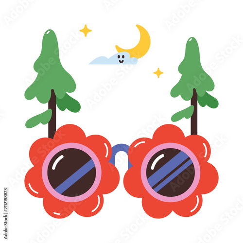 Sunglasses Vector Flat icon. EPS File 