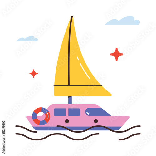 Sailboat Vector Flat icon. EPS File 