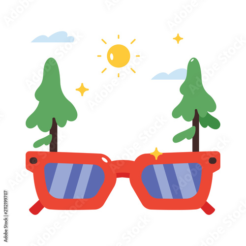 Sunglasses Vector Flat icon. EPS File 