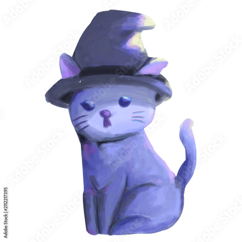 Photos 黒い魔女帽子を被った猫