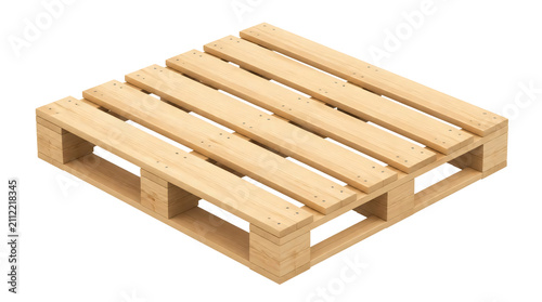 Empty wooden pallet isolated on transparent background.