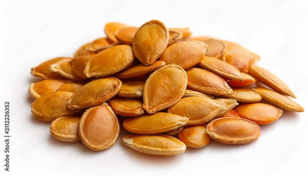 Obraz premium Pumpkin Seeds On The White Background