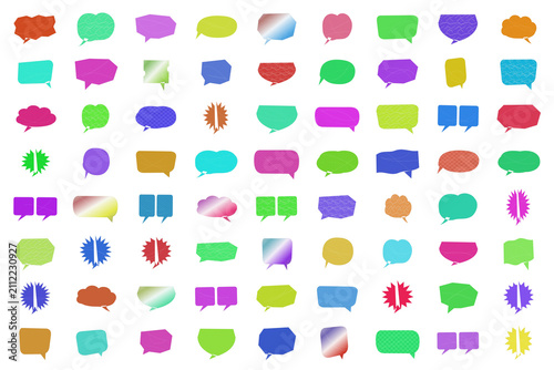 Colorful set of geometric abstract icons and shapes isolated on transparent background