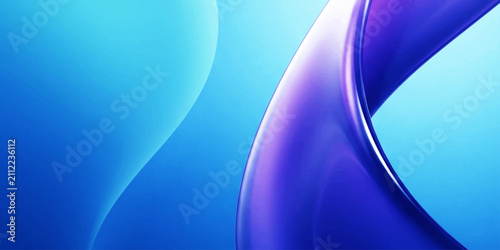 Abstract blue fluid form with smooth curves and gradient colors, representing flow and fluidity.