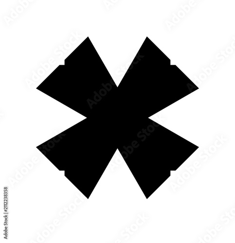 Black cross x icon