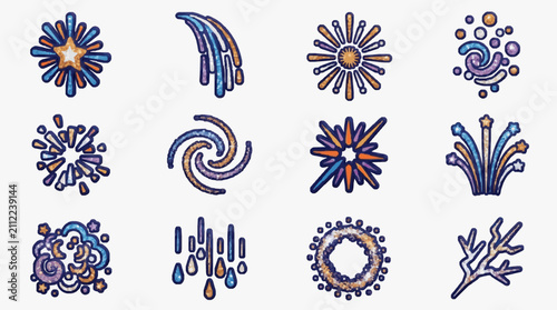 Abstract Cosmic and Celestial Pattern Illustrations