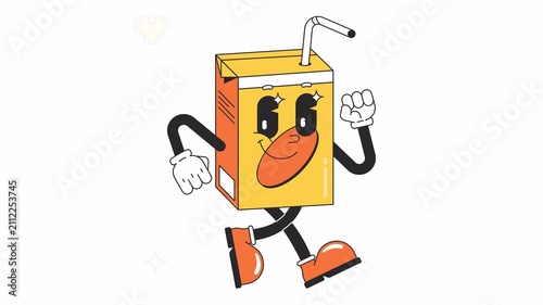 Juice Box Retro  Animated Alpha Channel	