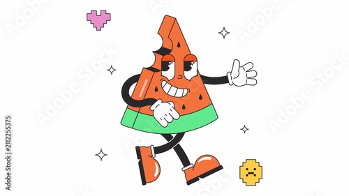 Watermelon Retro  Animated Alpha Channel	