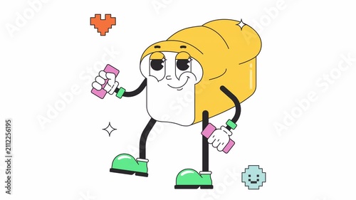 Roll Of Dough Retro  Animated Alpha Channel	