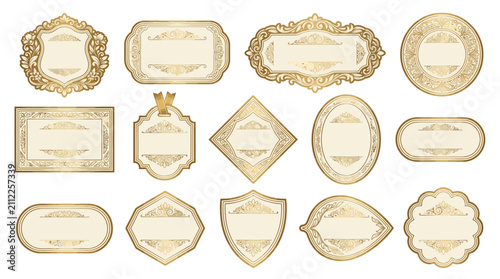 Decorative Vintage Emblems, Labels & Ornate Frames Collection