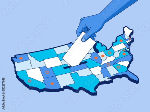 US Election Voting Concept Vector Illustration