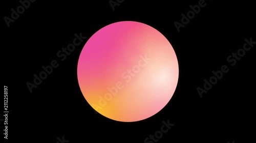 Abstract Gradient Sphere Floating Against a Solid Black Background.
