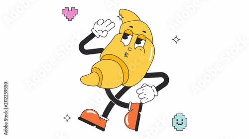 Croissant Retro  Animated Alpha Channel	