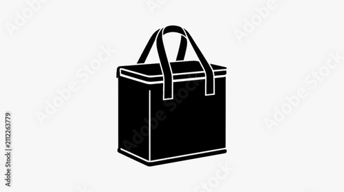 Картината върху платно Compact food delivery thermal cooler bag vector illustration