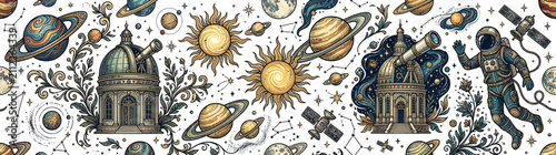 фотографія Vintage Space Exploration and Astronomy Illustration Collection