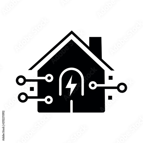 Minimalist House Interior Design Concept Combined with a Compass Rose Symbol for Real Estate Branding and Property Navigation Icons