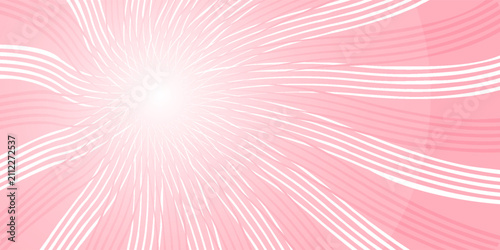 Candy color sunburst background. Abstract pink cream sunbeams design wallpaper. Colorful spinning lines for template, banner, poster, flyer. Sweet rotating cartoon swirl or whirlpool. Vector