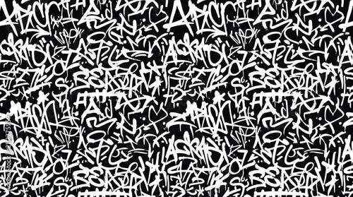 Konstfotografi Graffiti tag seamless pattern vector, urban street art background with white han