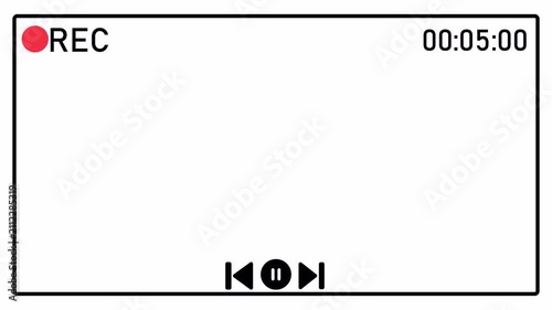 Modern REC button animation featuring a red blinking recording indicator with a clean user interface style. Ideal for video production, livestreams, YouTube videos, social media content, camera overla