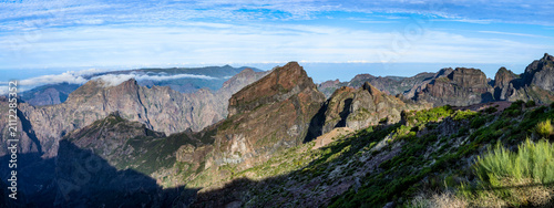 panoramic view of pico ruivo from pico do areeivo madeira