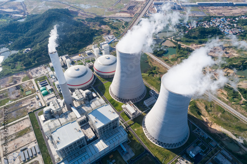Canvastavla Modern Power Plant with Cooling Towers and Industrial Energy Production