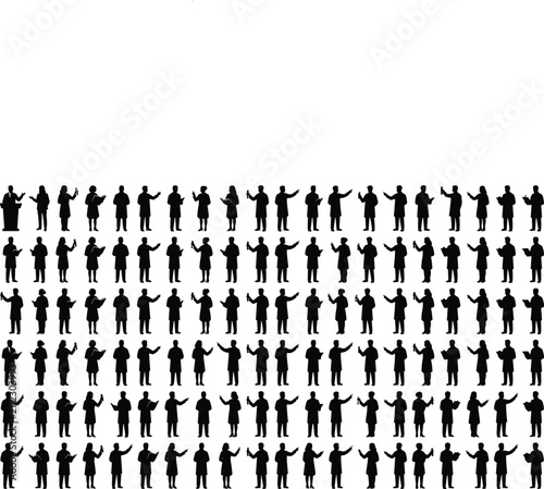 Doctors Nurses and Medical Staff Silhouettes Vector Collection Isolated on White Background