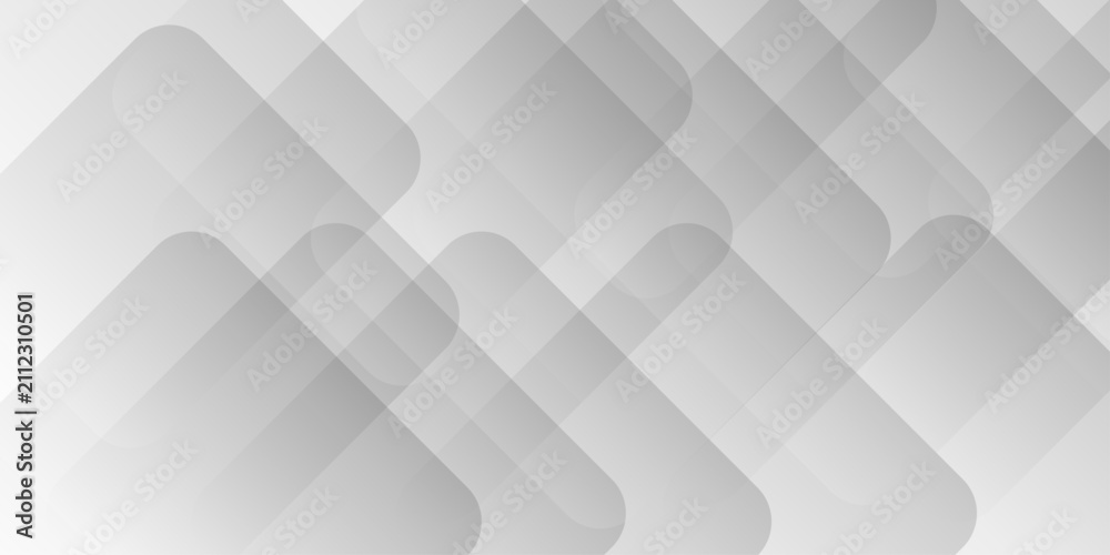 Fototapeta premium Abstract white and gray background with diamond and triangle shapes layered in modern abstract pattern. Light neutral background with arrows and copy space.