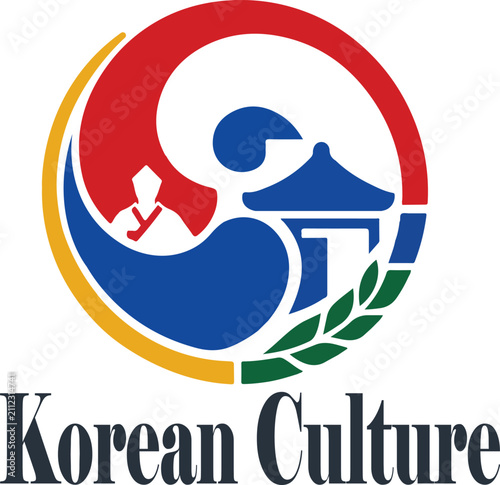 korean culture logo vector white background .