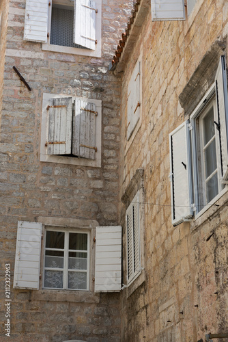 Budva, Montenegro - August 08, 2017: Architecture of the central part of Budva