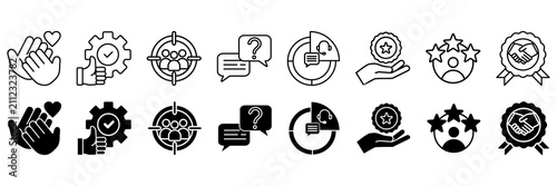 Photos Customer care icon set