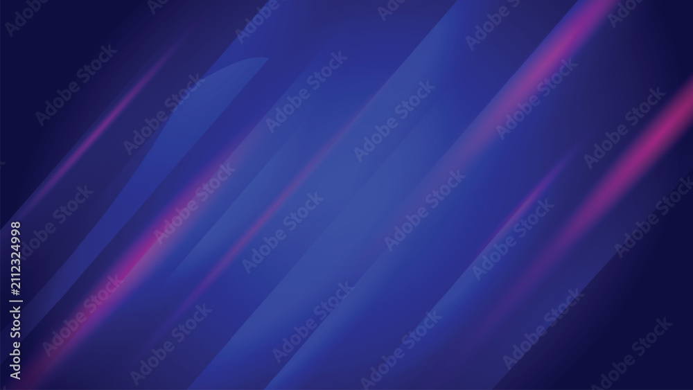 Obraz premium Abstract blue background with diagonal light streaks, futuristic neon purple motion lines, modern digital technology wallpaper vector