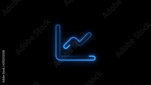 neon arrow up business graph icon animation. business chart growth concept.