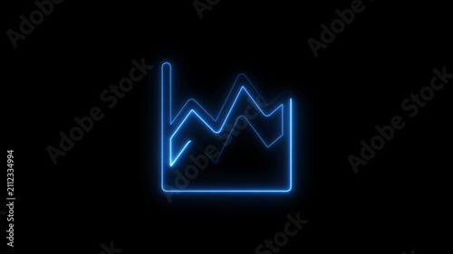 neon arrow up business graph icon animation. business chart growth concept.