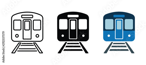 Photography Modern subway train front view icons featuring metro transport, railway transit,