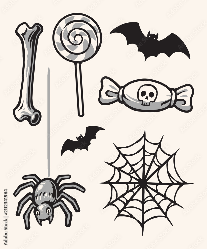 Obraz premium Hand Drawn Halloween Element set