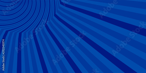 abstract comic rays background with dot halftone on blue