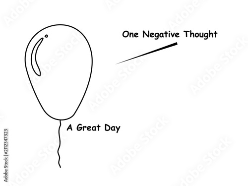 Obraz na plátně Negative thought ruining a great day vector concept