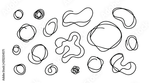 Fotografie abstract black and white molecular structure with circular shapes and lines suit