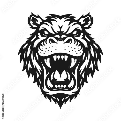 Vector tribal hippo logo