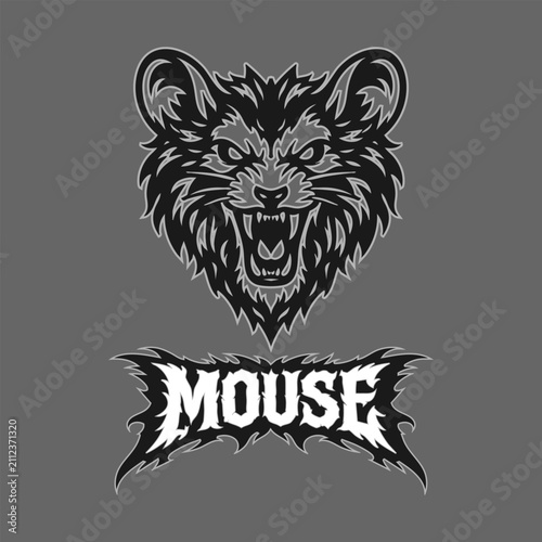 Vector tribal mouse logo with text