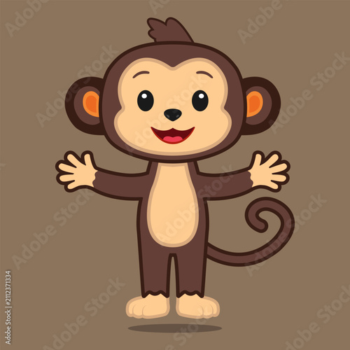 Vector image of a monkey