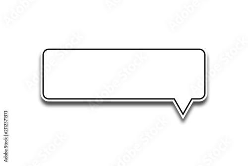 Minimal Blank Speech Bubble Chat Box with Black Outline and Soft Shadow Transparent PNG