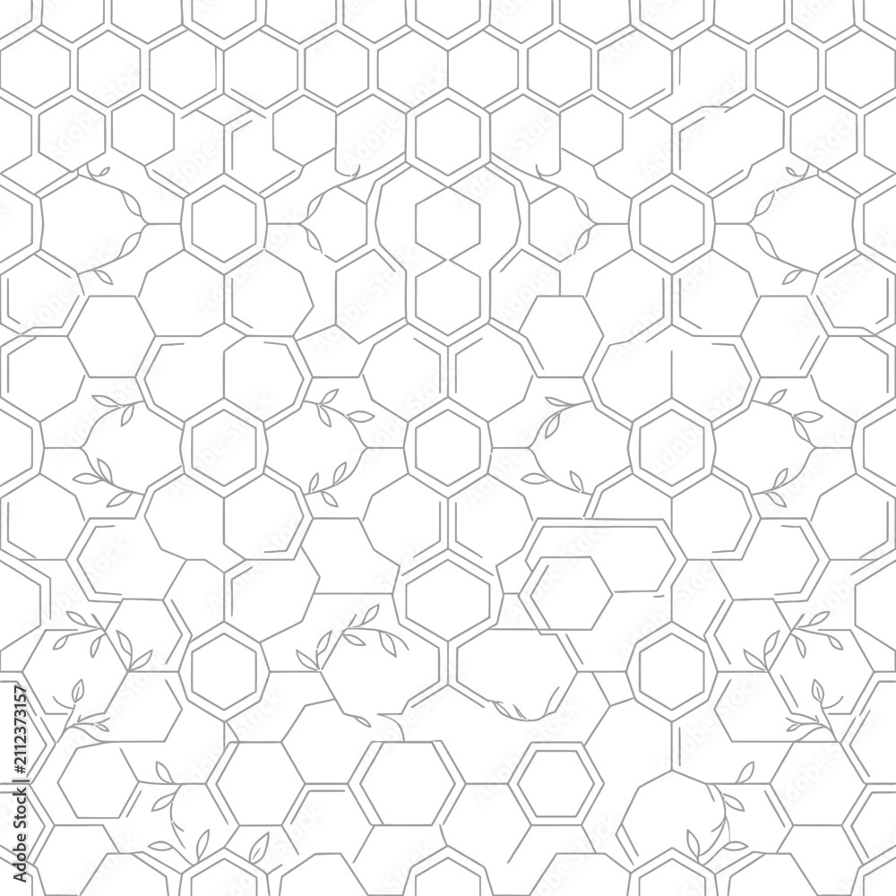 Obraz premium Abstract Hexagonal Network with Organic Growth