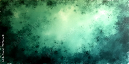 Fotografía Ethereal emerald green fractal pattern evokes sense mystery deep underwater or cosmic nebula, with soft light center