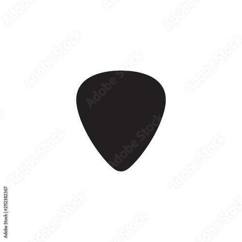 Guitar pick silhouette icon vector isolated on white background. Vector illustration.