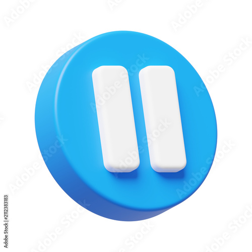 Pause Stop Icon 3D